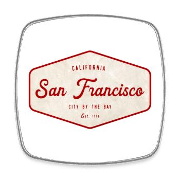 San Francisco Vintage Sign - Square fridge magnet - white - Front