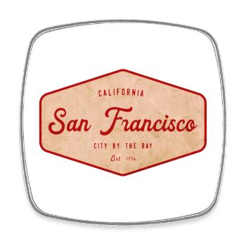 Insigne vintage de San Francisco - Magnet carré - blanc - Devant