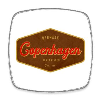 Graphisme rétro de l’enseigne vintage de Copenhague - Magnet carré - blanc - Devant