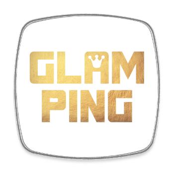 Glamping Krone Gold Camping Luxus Quotes Camper - Viereckiger Kühlschrankmagnet - Weiß - Vorne