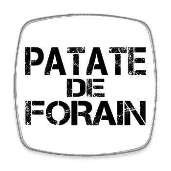 Patate forain noir - Magnet carré - blanc - Devant