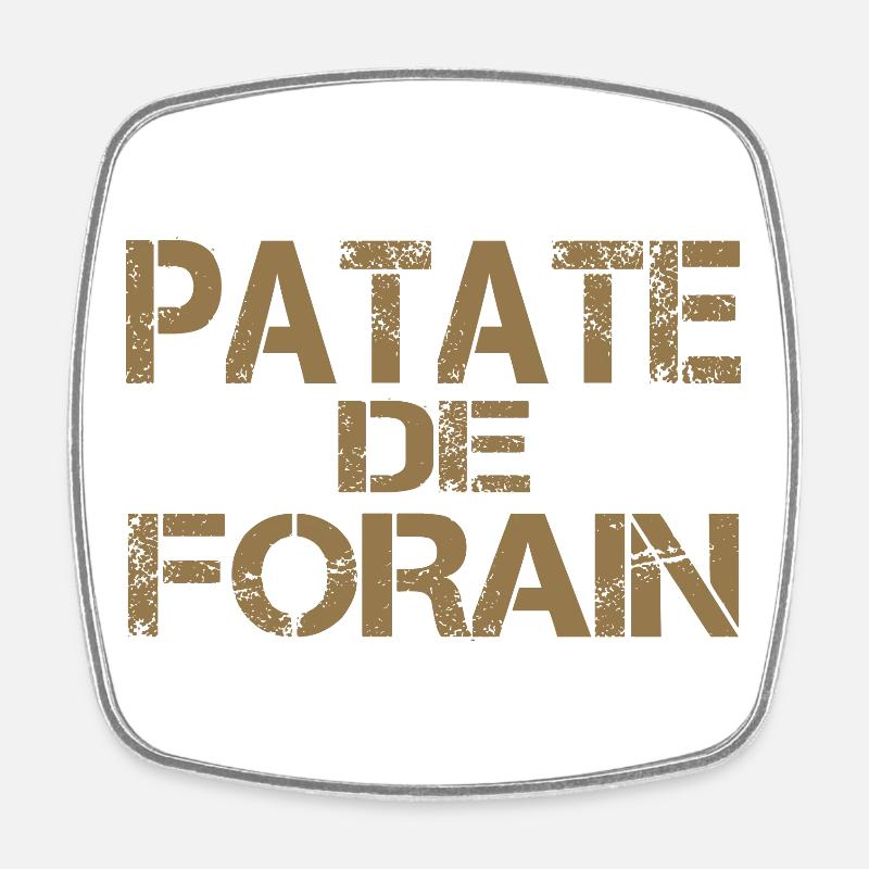 Patate forain ocre - Magnet carré - blanc