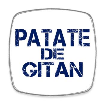 Patate GITAN bleu - Magnet carré - blanc - Devant