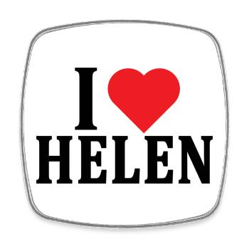 t-shirt I love Helen t-shirt gift idea - Square fridge magnet - white - Front
