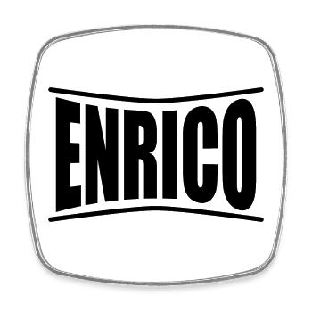Enrico T-Shirt T-Shirt Geschenkidee - Viereckiger Kühlschrankmagnet - Weiß - Vorne