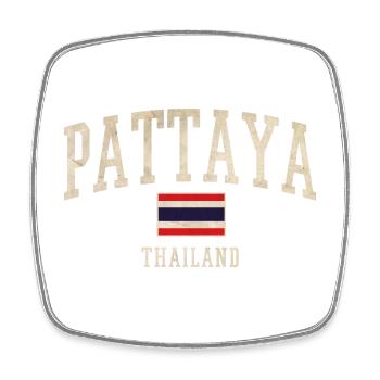 Pattaya Thailand Vintage Script - Viereckiger Kühlschrankmagnet - Weiß - Vorne