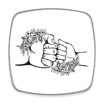 Cadeaux Papa Fille, Assorti Set Père Fille - Magnet carré - blanc - Devant