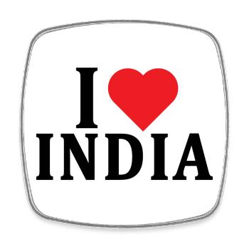 t-shirt I love India t-shirt idée cadeau - Magnet carré - blanc - Devant