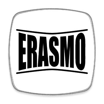 T-Shirt Erasmo T-Shirt Geschenkidee - Viereckiger Kühlschrankmagnet - Weiß - Vorne