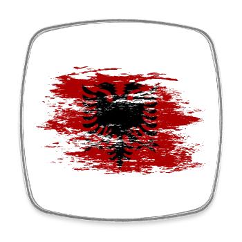 Albanien used - Viereckiger Kühlschrankmagnet - Weiß - Vorne