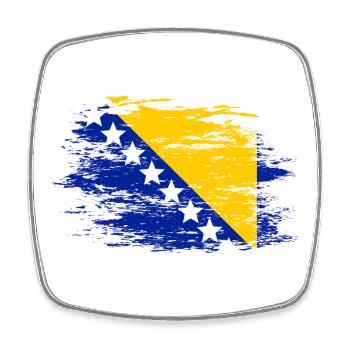 Bosnia flag used - Square fridge magnet - white - Front