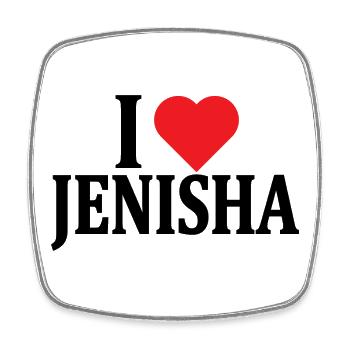 t-shirt I love Jenisha t-shirt gift idea - Square fridge magnet - white - Front