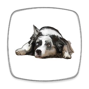 Australian Shepherd - Viereckiger Kühlschrankmagnet - Weiß - Vorne