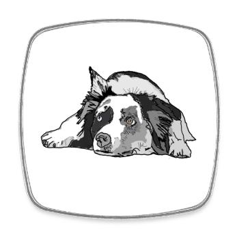 Australian Shepherd - Viereckiger Kühlschrankmagnet - Weiß - Vorne
