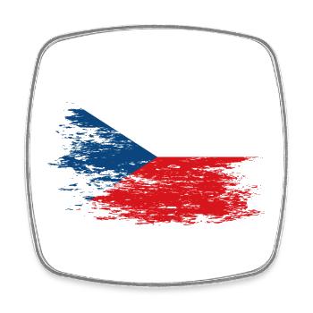 Czech Republic flag used - Square fridge magnet - white - Front