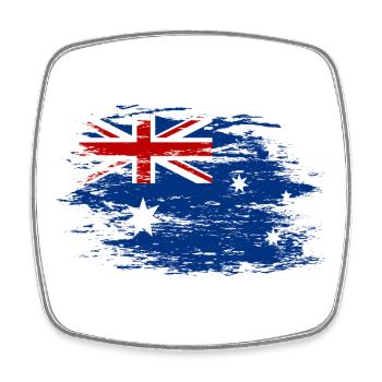 Drapeau de l’Australie utilisé - Magnet carré - blanc - Devant