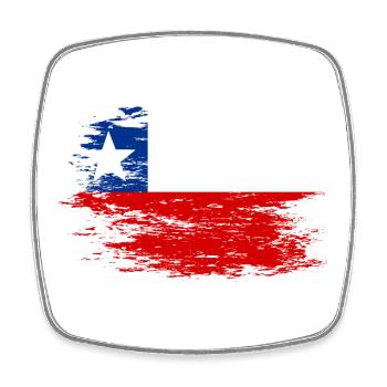 Chile Flagge used - Viereckiger Kühlschrankmagnet - Weiß - Vorne