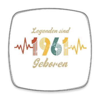 Geburtstag 1961 Herzschlag Retro Vintage Spruch - Viereckiger Kühlschrankmagnet - Weiß - Vorne
