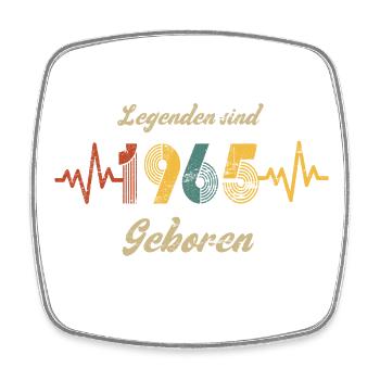 Geburtstag 1965 Retro Vintage Herzschlag Spruch - Viereckiger Kühlschrankmagnet - Weiß - Vorne