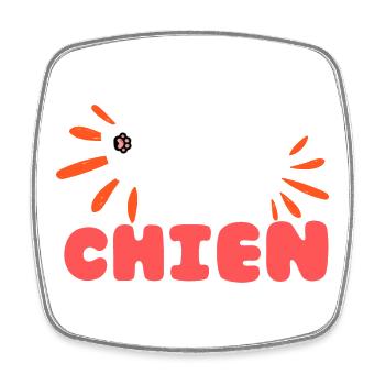 Papa Chien Coloré et Amusant - Magnet carré - blanc - Devant