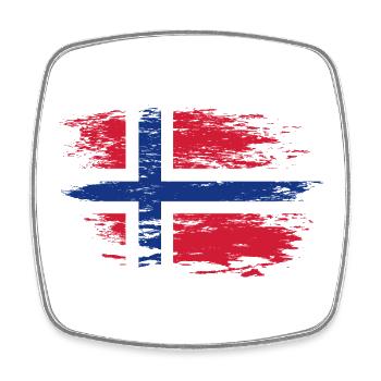 Norway flag used - Square fridge magnet - white - Front