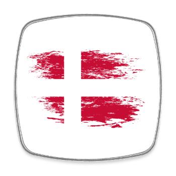 Drapeau du Danemark utilisé - Magnet carré - blanc - Devant