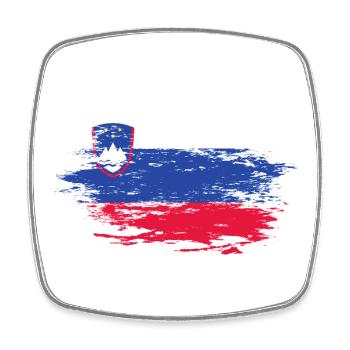 Slowenien Flagge used - Viereckiger Kühlschrankmagnet - Weiß - Vorne
