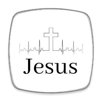 Jesus Worship bless pray - Viereckiger Kühlschrankmagnet - Weiß - Vorne