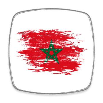 Drapeau du Maroc utilisé - Magnet carré - blanc - Devant
