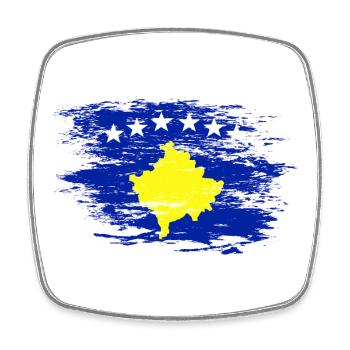 Kosovo Flagge used - Viereckiger Kühlschrankmagnet - Weiß - Vorne