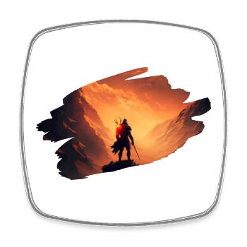 samurai krieger warrior motivation mma fighter 1 - Viereckiger Kühlschrankmagnet - Weiß - Vorne