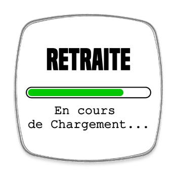 Retraite en cours de chargement - Magnet carré - blanc - Devant