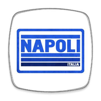 Napoli Lettering Blue Italia - Square fridge magnet - white - Front