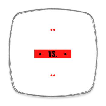 Früh ins Bett vs. Ein letztes Spiel - Viereckiger Kühlschrankmagnet - Weiß - Vorne