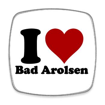 I Love Bad Arolsen - Viereckiger Kühlschrankmagnet - Weiß - Vorne