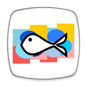 SARDINE. FISCH. APRILSCHERZ. OSTERN. MEER - Viereckiger Kühlschrankmagnet - Weiß - Vorne