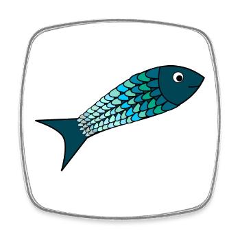 SARDINE. FISCH. APRILSCHERZ. OSTERN. MEER - Viereckiger Kühlschrankmagnet - Weiß - Vorne