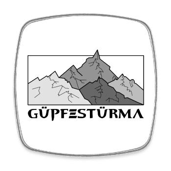Güpfestürma - Alpiniste au sommet, dialecte autrichien - Magnet carré - blanc - Devant