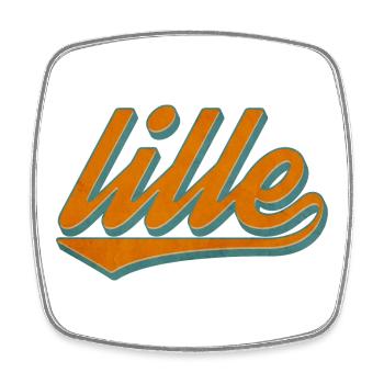 Retro Lille France - Magnet carré - blanc - Devant