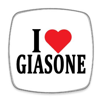 T-Shirt Ich liebe Jason T-Shirt Geschenkidee - Viereckiger Kühlschrankmagnet - Weiß - Vorne