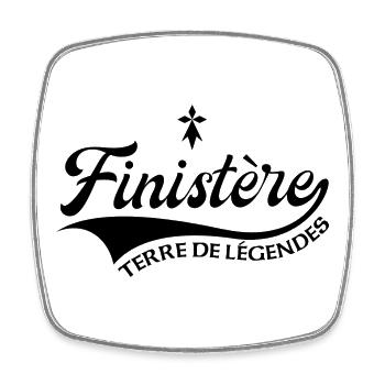 Finistère Terre de légendes avec Hermine - Magnet carré - blanc - Devant