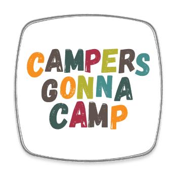 Campers gonna camp! vintage retro dunkel - Viereckiger Kühlschrankmagnet - Weiß - Vorne