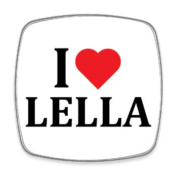 T-Shirt Name Ich liebe Lella Geschenkidee T-Shirt - Viereckiger Kühlschrankmagnet - Weiß - Vorne