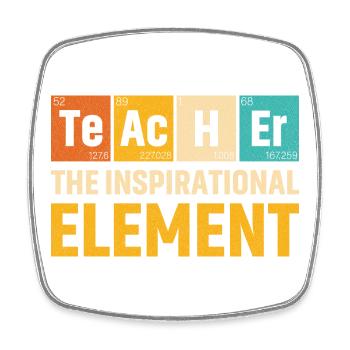 Lehrer Das inspirierende Element Lehrer - Viereckiger Kühlschrankmagnet - Weiß - Vorne