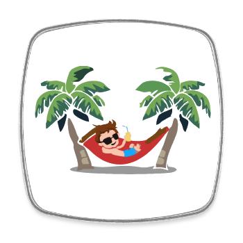 Hängematte Sommer Strand - Viereckiger Kühlschrankmagnet - Weiß - Vorne