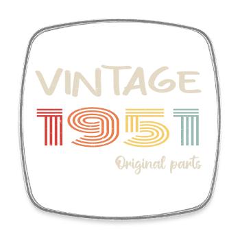 Original 1951 Vintage | Geburtstagsgeschenk 1951 - Viereckiger Kühlschrankmagnet - Weiß - Vorne