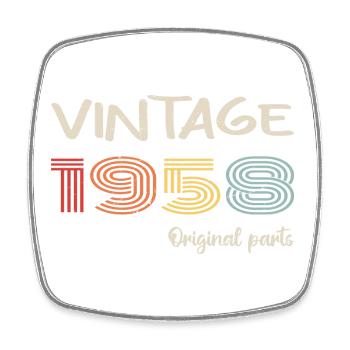 Original 1958 Vintage | Geburtstagsgeschenk 1958 - Viereckiger Kühlschrankmagnet - Weiß - Vorne