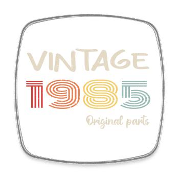 Original 1985 Vintage | Geburtstagsgeschenk 1985 - Viereckiger Kühlschrankmagnet - Weiß - Vorne