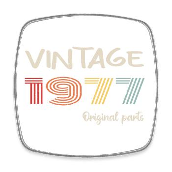 Original 1977 Vintage | Birthday present 1977 - Square fridge magnet - white - Front