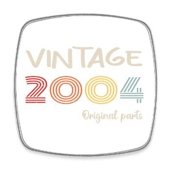 Original 2004 Vintage | Geburtstagsgeschenk 2004 - Viereckiger Kühlschrankmagnet - Weiß - Vorne